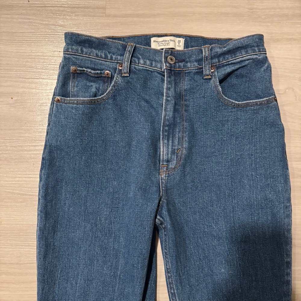 Abercrombie & Fitch The Slim Straight ultra high rise jeans size 6 / 28 waist - Picture 3 of 11